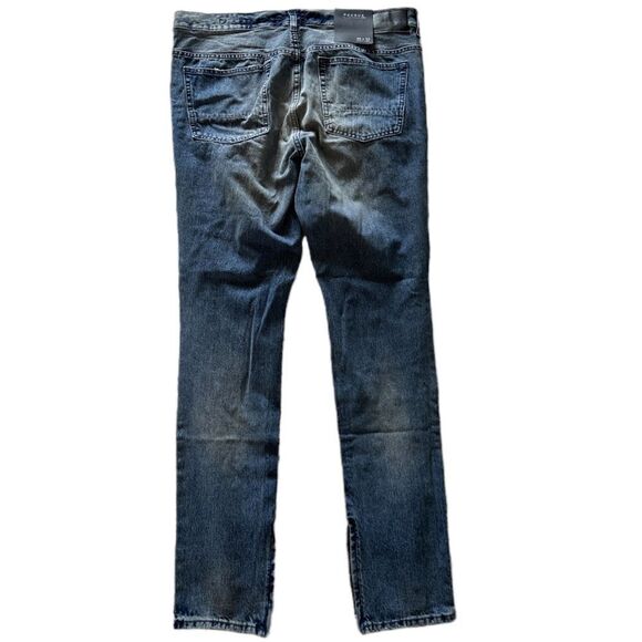 Pacsun Stacked Skinny Distressed Comfort Jeans Medium Dark Wash 36 x 32 - Picture 2 of 6